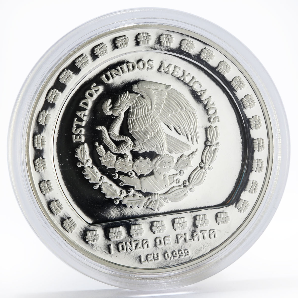 Mexico 5 pesos Sculpture Huehueteotl proof silver coin 1993