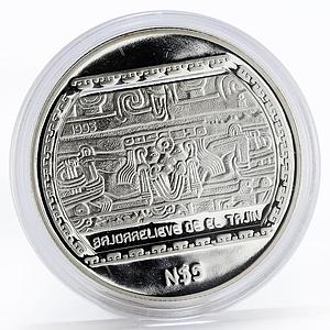 Mexico 5 pesos Bajo relieve de el Tajin proof silver coin 1993