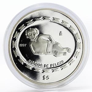 Mexico 5 pesos Jugador de Pelota proof silver coin 1997