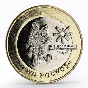 Isle of Man 2 pounds IV Commonwealth Youth Games coin Tosha cat 2011