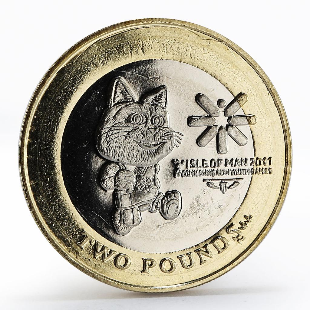 Isle of Man 2 pounds IV Commonwealth Youth Games coin Tosha cat 2011