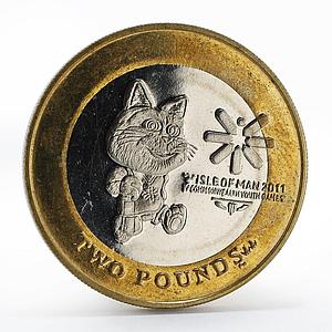 Isle of Man 2 pounds IV Commonwealth Youth Games coin Tosha cat 2011