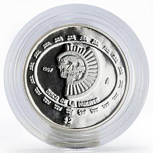 Mexico 2 peso Disco De La Muerte Teotihuacan Series proof silver coin 1997