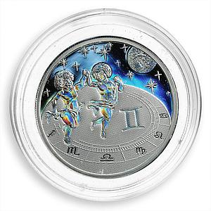 Cameroon 500 francs Zodiac Signs series Gemini hologram silver coin 2010