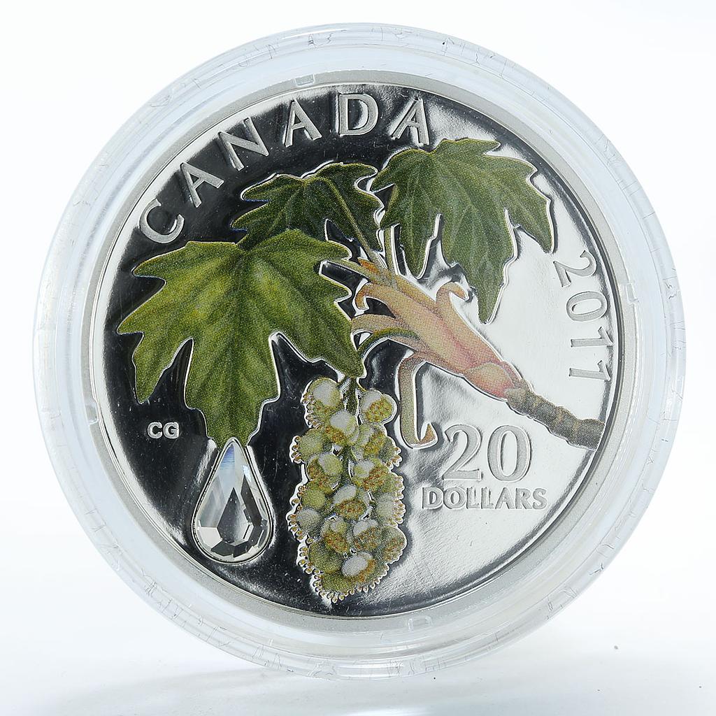 Canada 20 dollars Maple Leaf Crystal Raindrop proof silver coin 2011