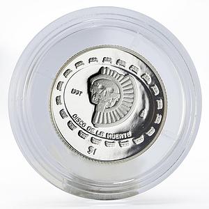 Mexico 1 Peso Disco De La Muerte Teotihuacan Series proof silver coin 1997