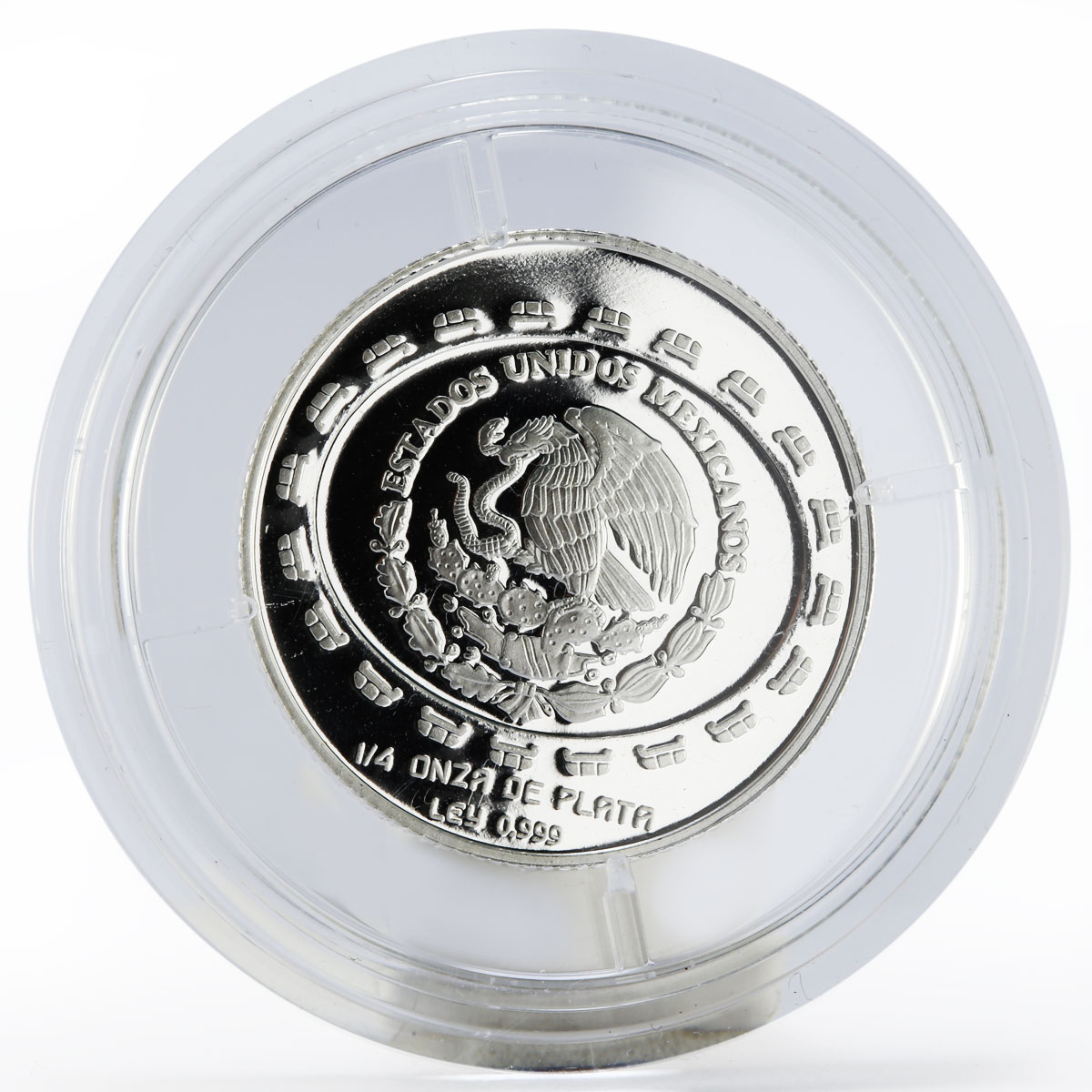 Mexico 1 Peso Disco De La Muerte Teotihuacan Series proof silver coin 1997