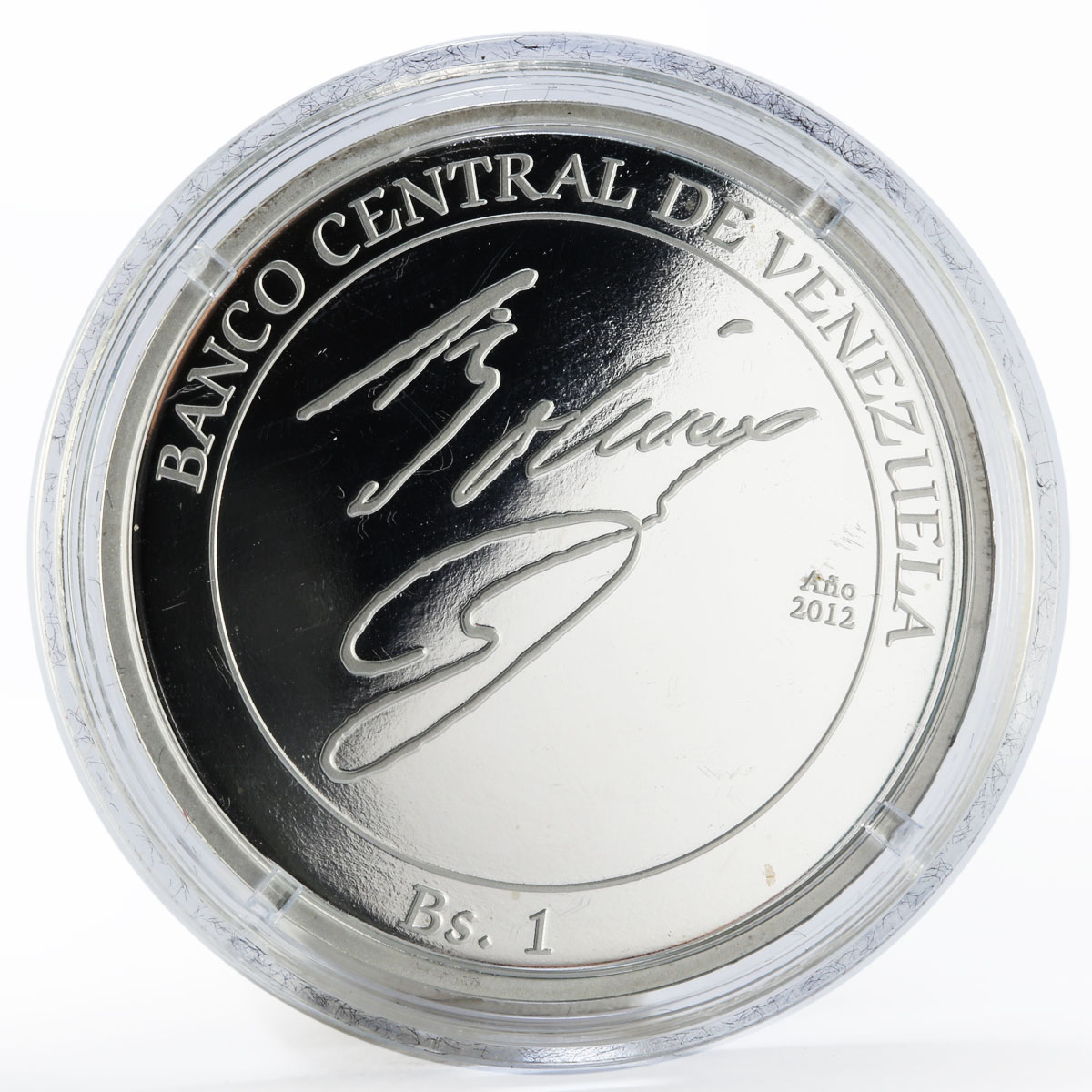 Venezuela 1 bolivar Simon Bolivar proof silver coin 2012