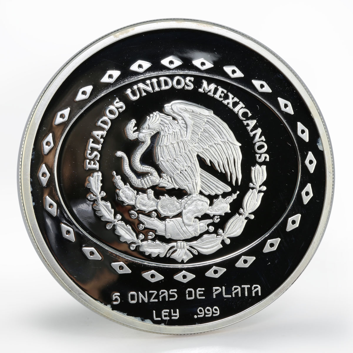 Mexico 10 pesos Sun Pyramid Teotihucan Series silver coin 1997