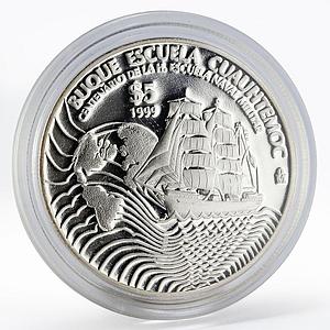 Mexico 5 pesos Naval Training Ship Cuauhtemoc proof silver coin 1999