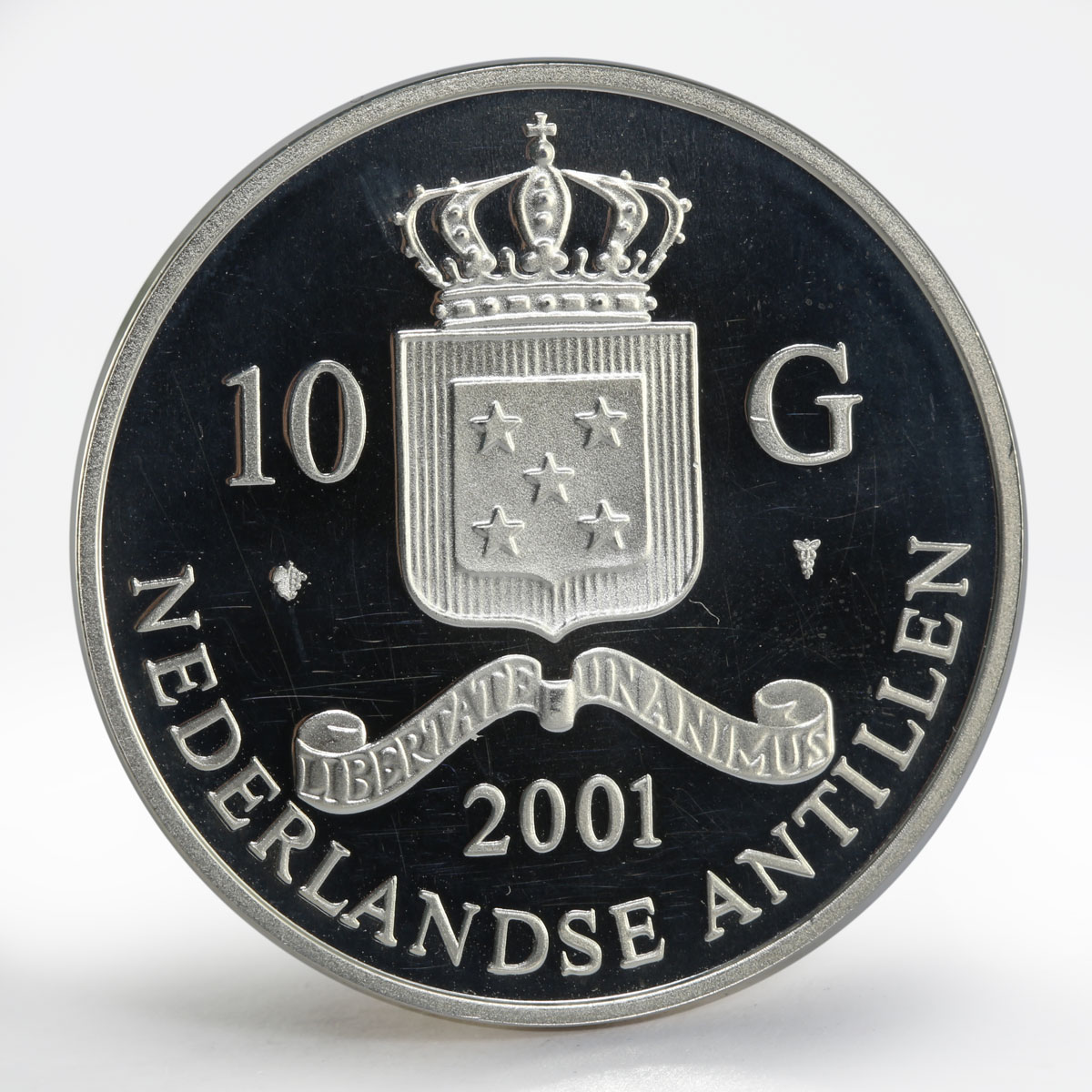 Netherlands 10 gulden Albert II gilded proof silver coin 2001