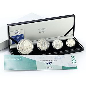 South Africa set 4 coins Peace Park Series proof silver coin 2007