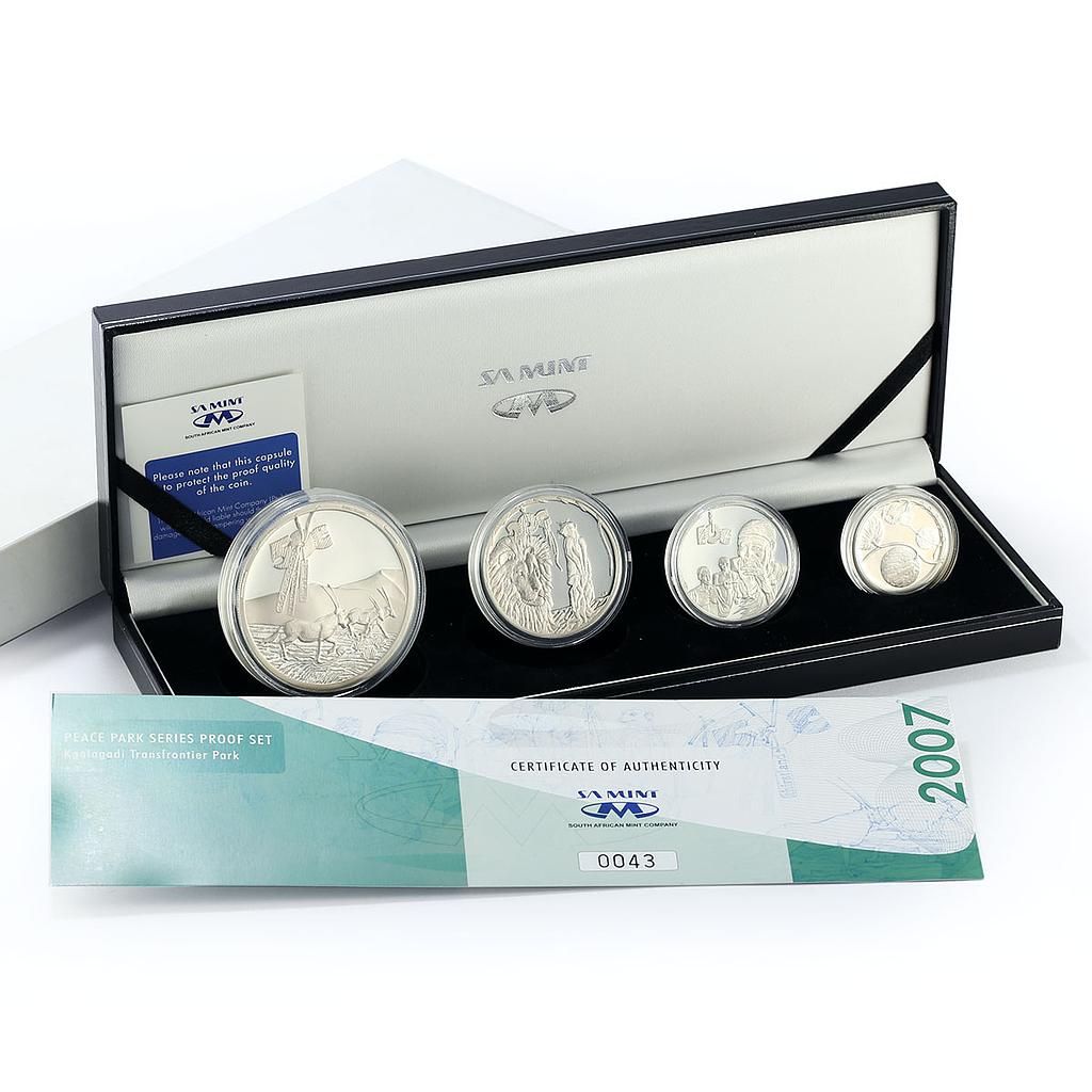 South Africa set 4 coins Peace Park Series proof silver coin 2007