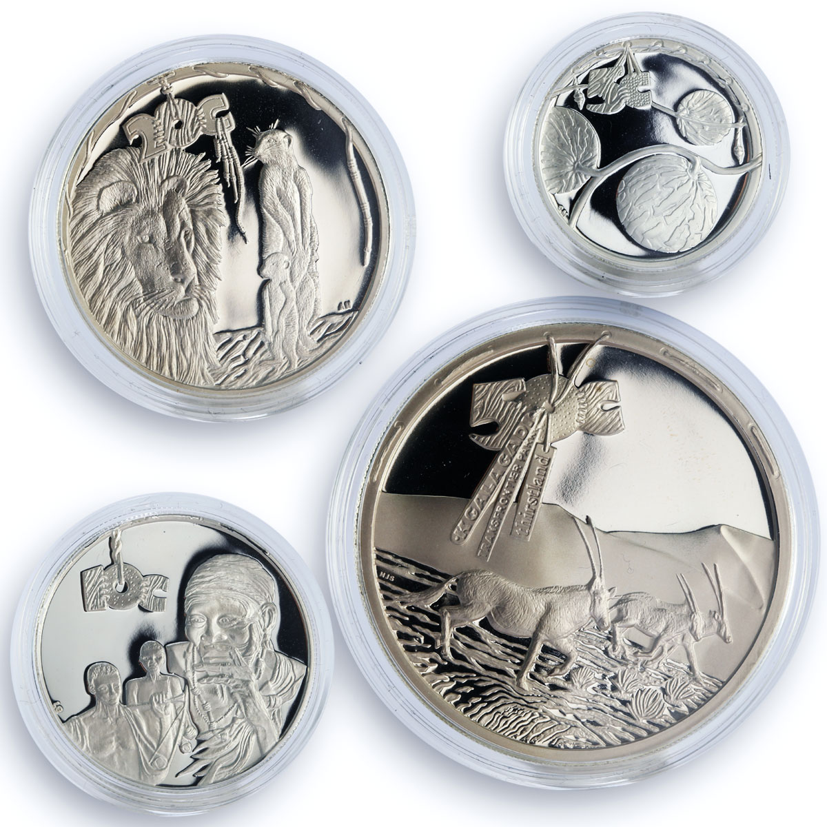 South Africa set 4 coins Peace Park Series proof silver coin 2007