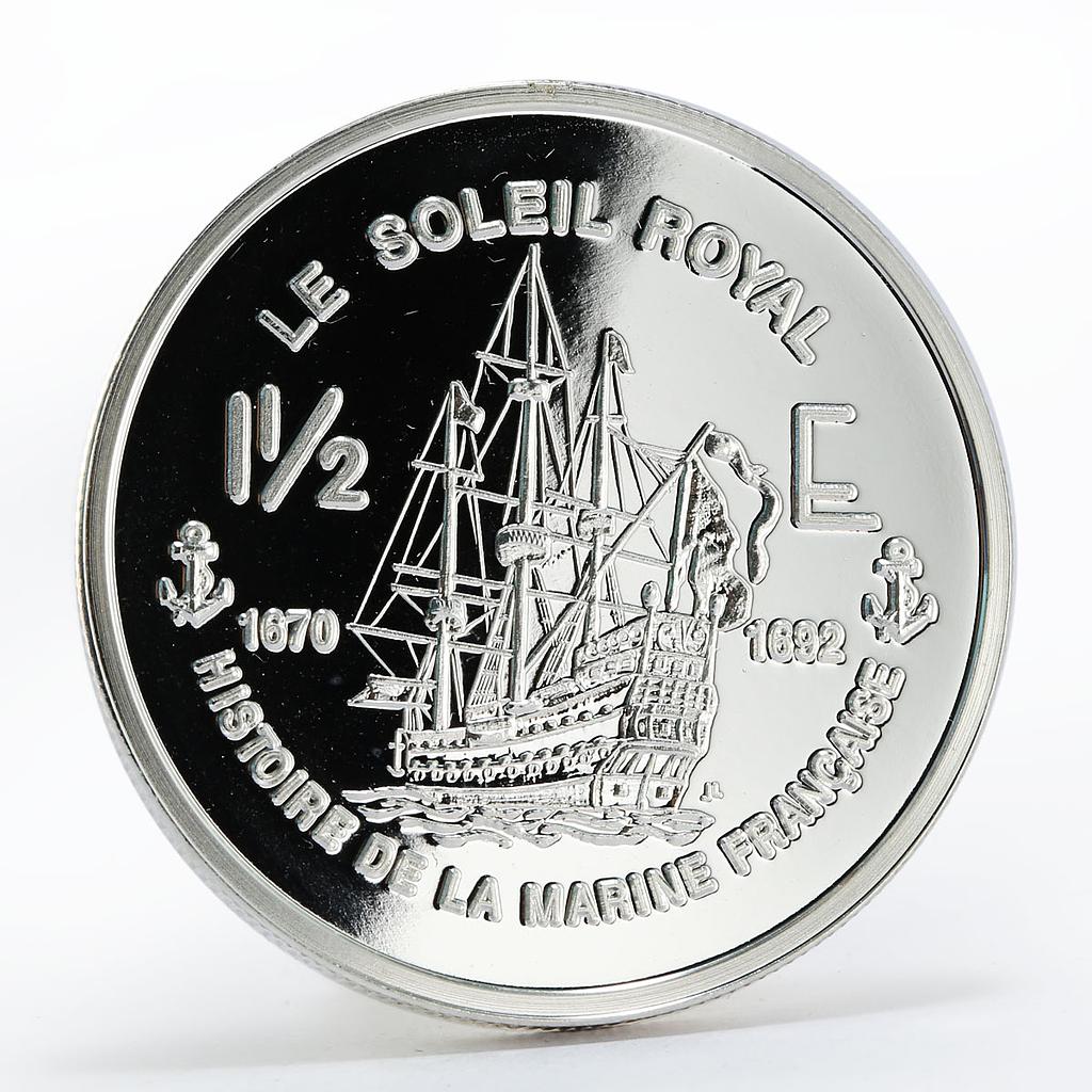 France 1 1/2 euro Le Soleil Royal Ship Clipper proof silver coin 2004