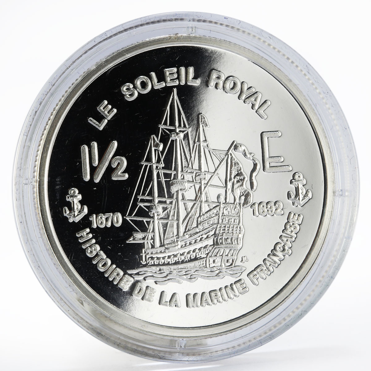 France 1 1/2 euro Le Soleil Royal Ship silver proof coin 2004