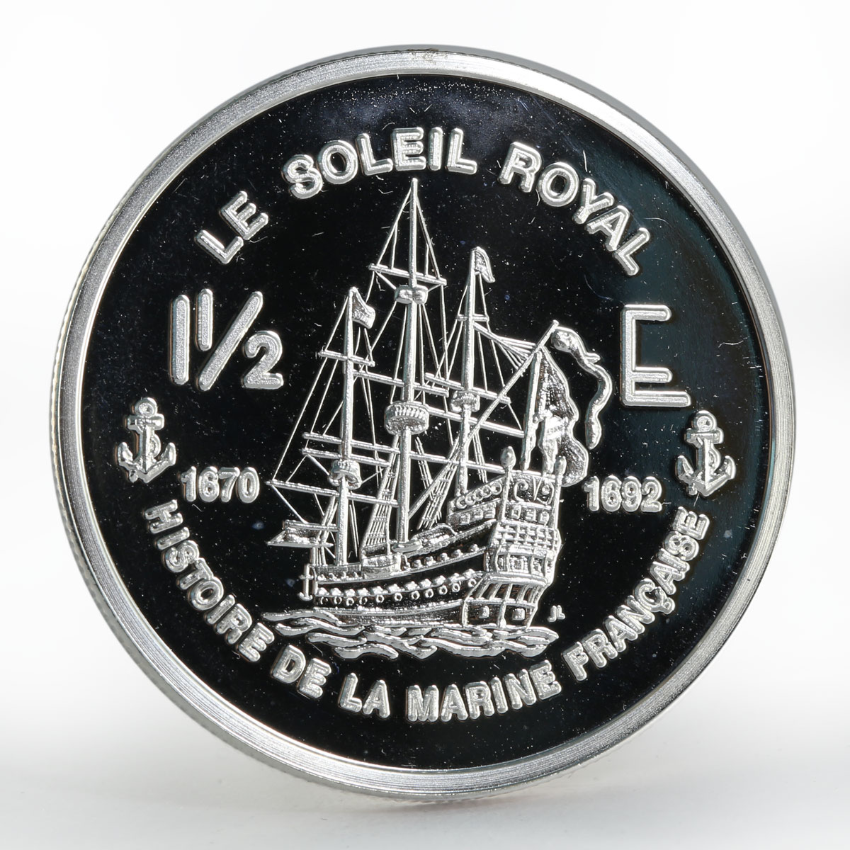 France 1 1/2 euro Le Soleil Royal Ship silver proof coin 2004