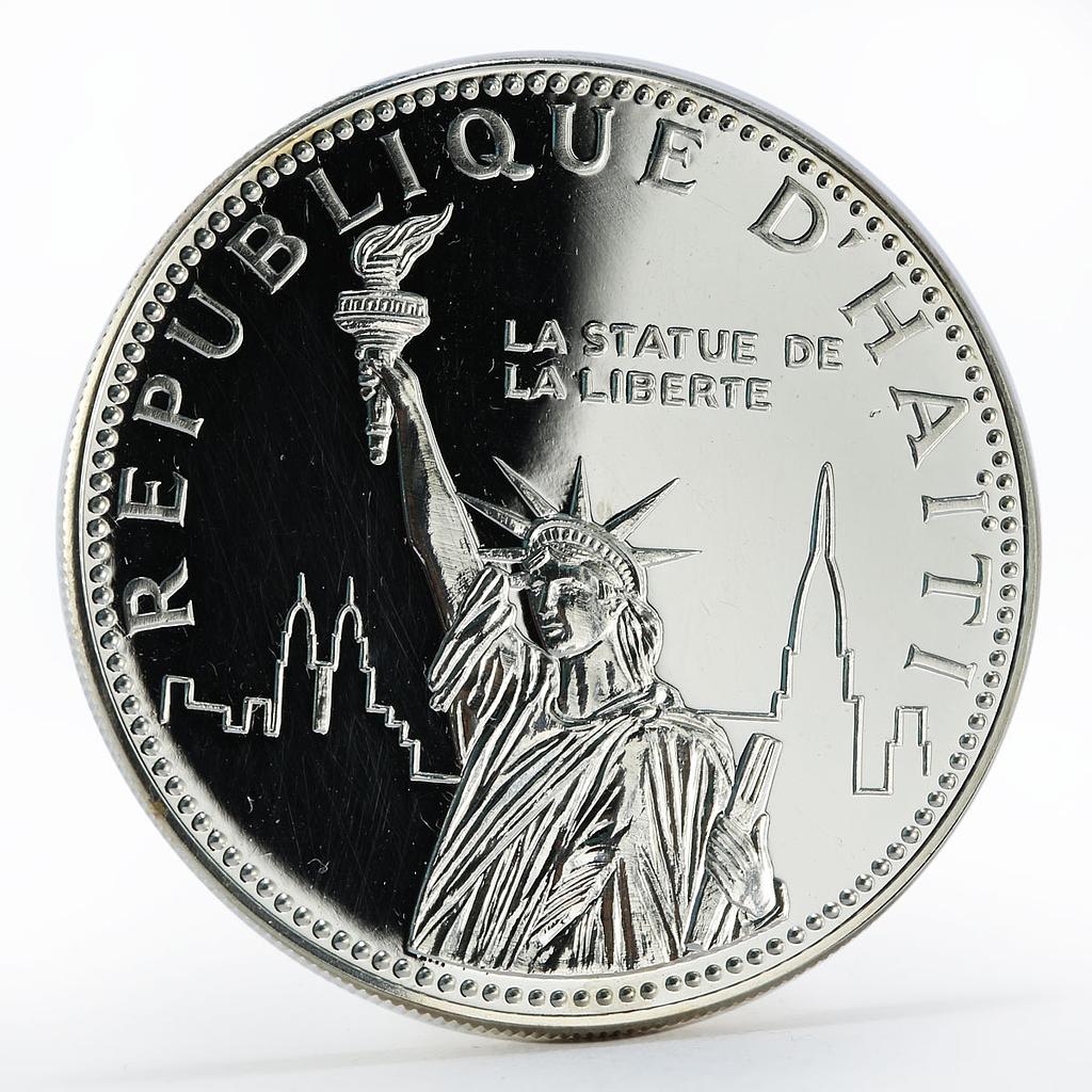 Haiti 100 gourdes Statue of Liberty silver proof coin 1977