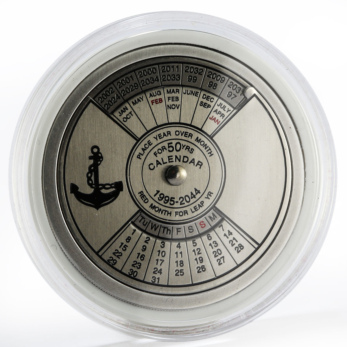 Congo 10 francs Sailor calendar for 50 years time anchor marine silver coin 2005