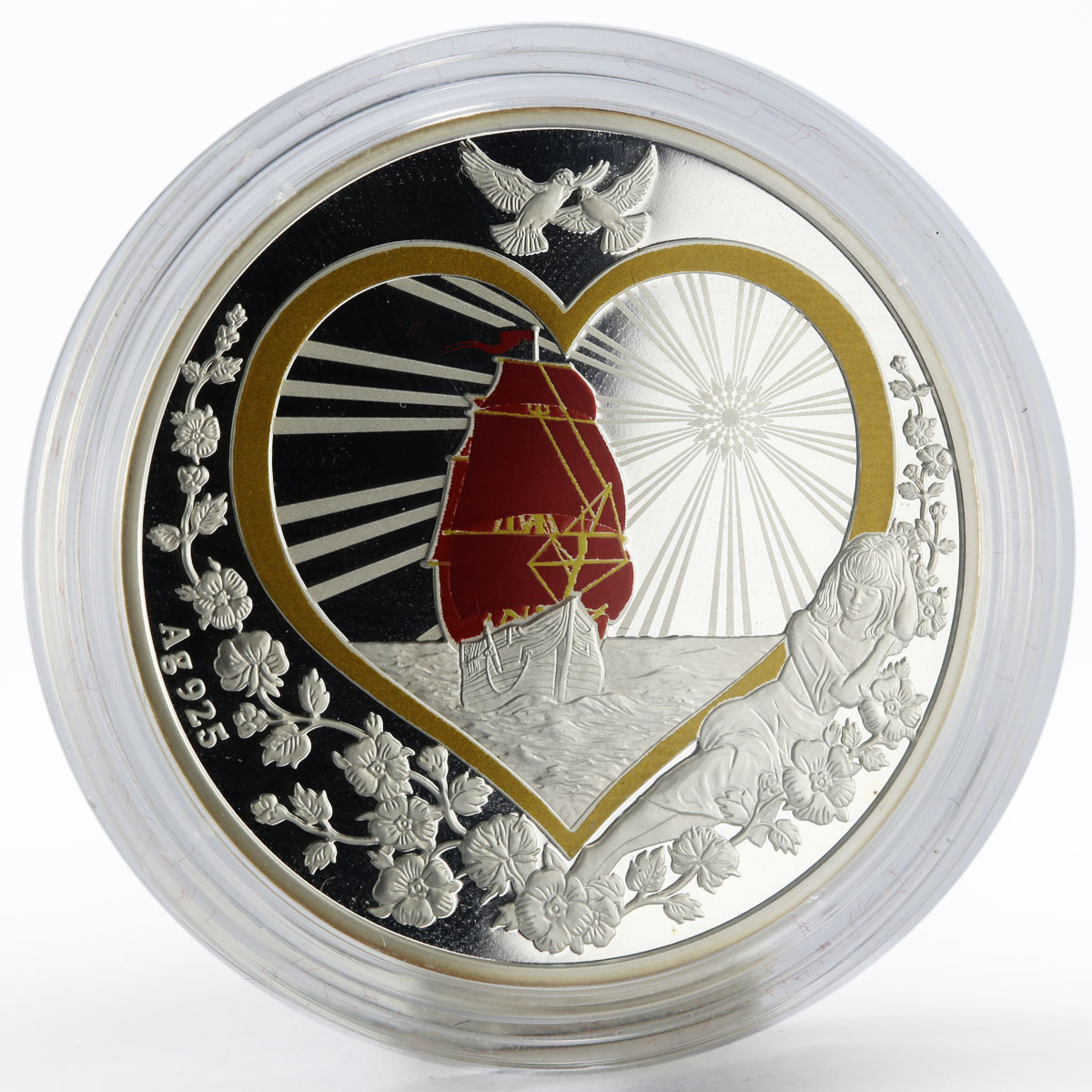 Ghana 5 cedis Dreams come true Scarlet Sails colored silver coin 2014