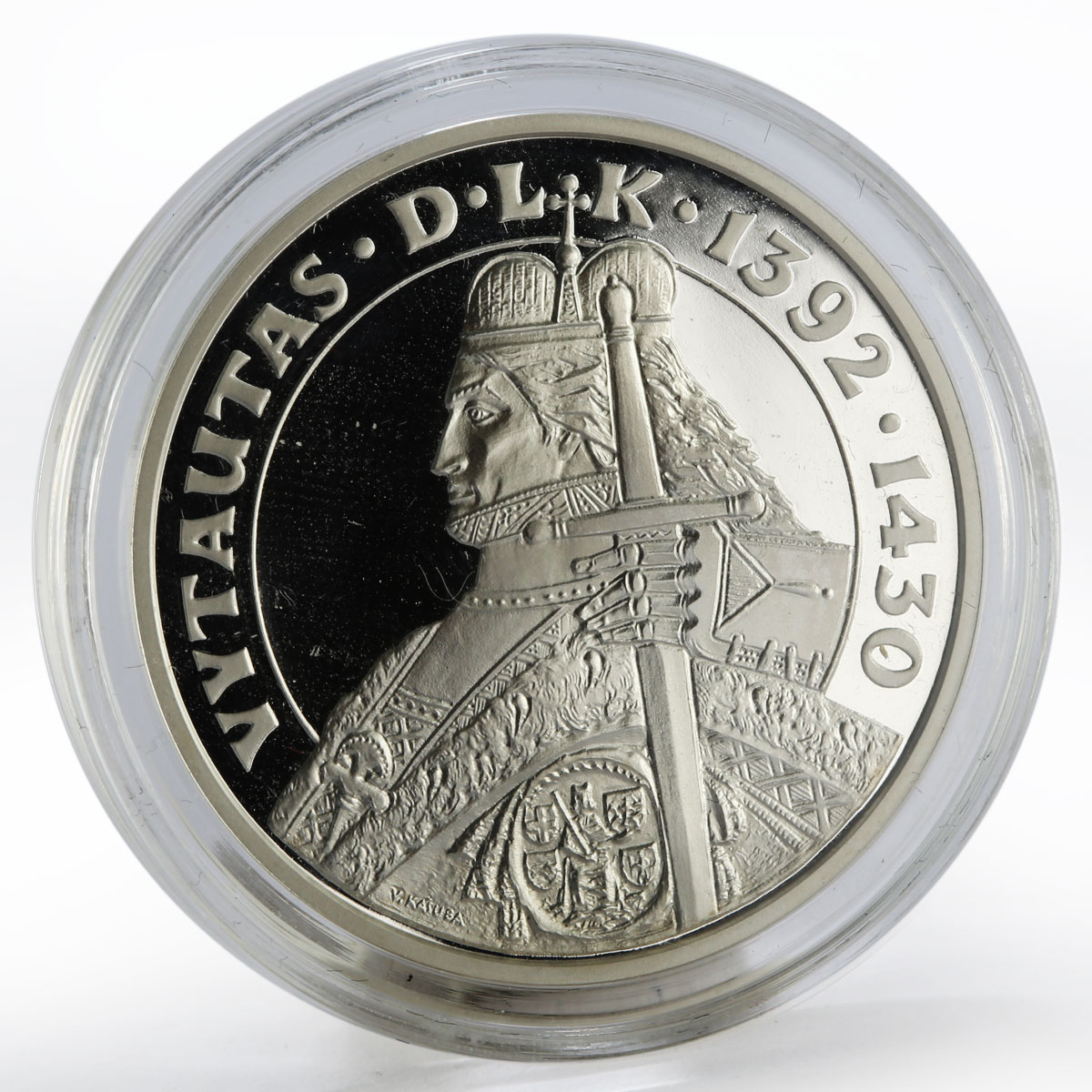 Lithuania 50 litu The Grand Duke Vytautas silver proof coin 2000