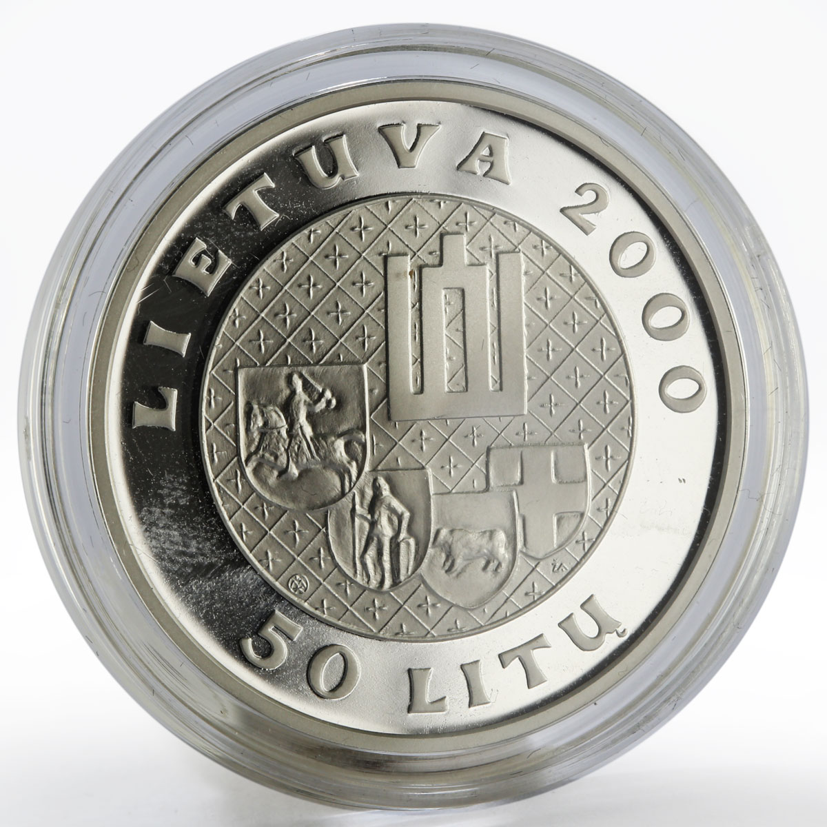 Lithuania 50 litu The Grand Duke Vytautas silver proof coin 2000