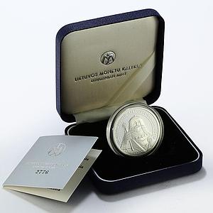 Lithuania 50 litu The Grand Duke Algirdas silver proof coin 1998