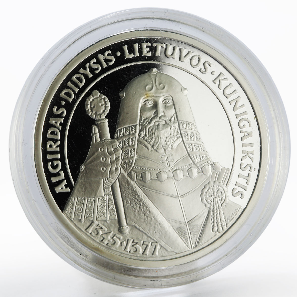 Lithuania 50 litu The Grand Duke Algirdas silver proof coin 1998