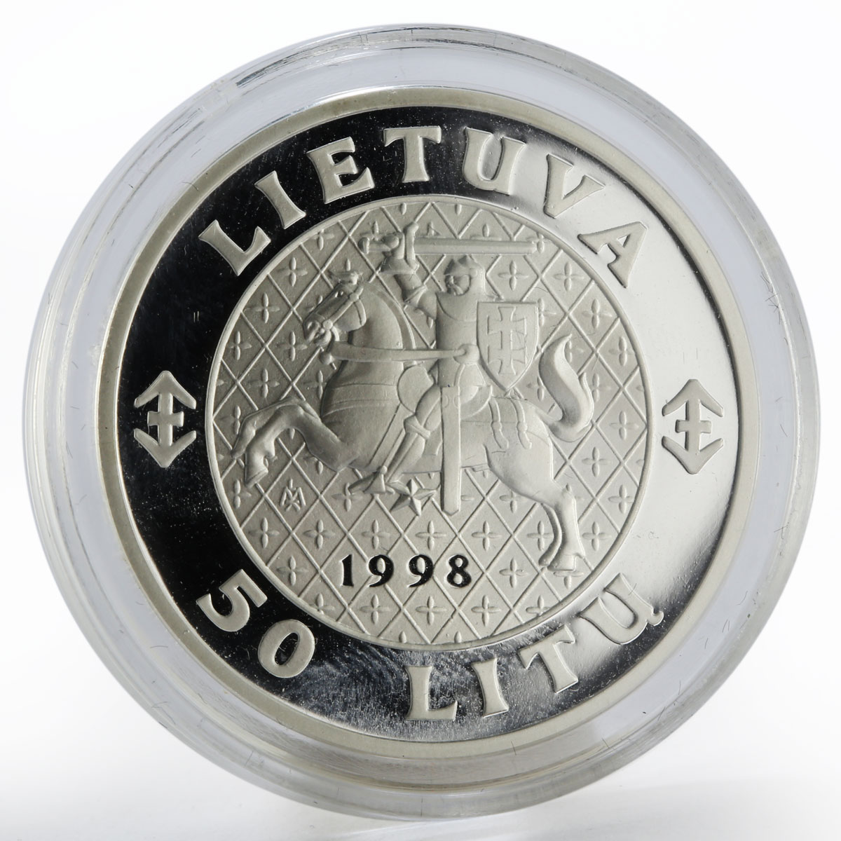 Lithuania 50 litu The Grand Duke Algirdas silver proof coin 1998