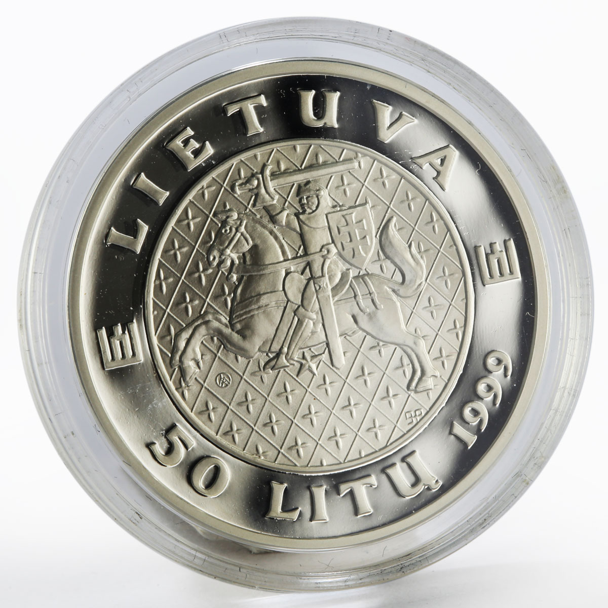 Lithuania 50 litu The Grand Duke Kestutis silver proof coin 1999