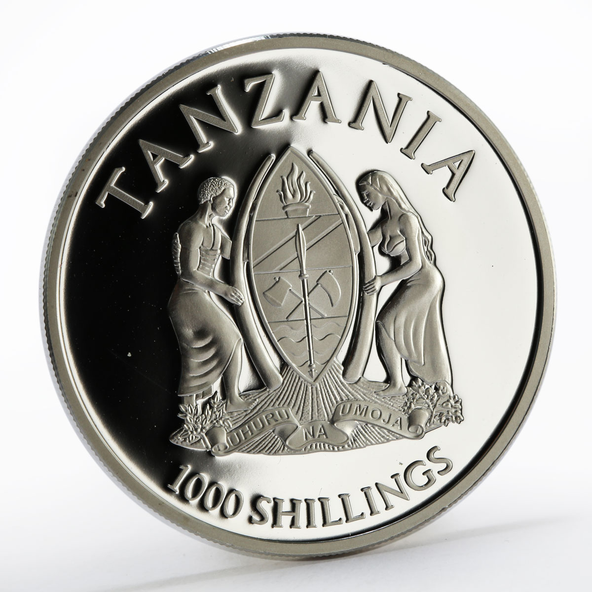 Tanzania 1000 shillings Canonization of Popes gilded silver proof coin 2014