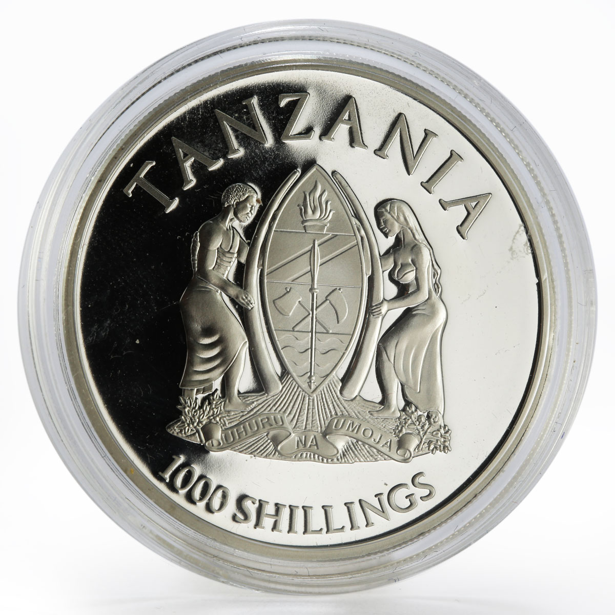 Tanzania 1000 shillings Canonization of Popes gilded silver proof coin 2014