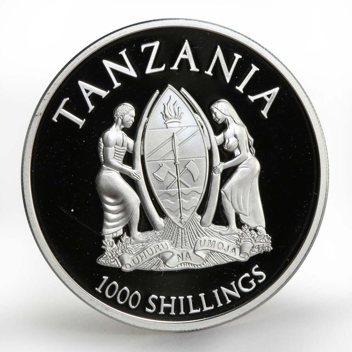 Tanzania 1000 shillings Canonization of Popes gilded silver proof coin 2014