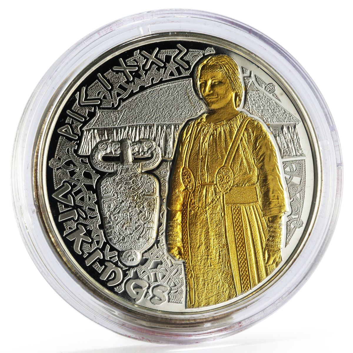 Andorra, 10 dinars , Female Viking, warrior , silver coin , 2008