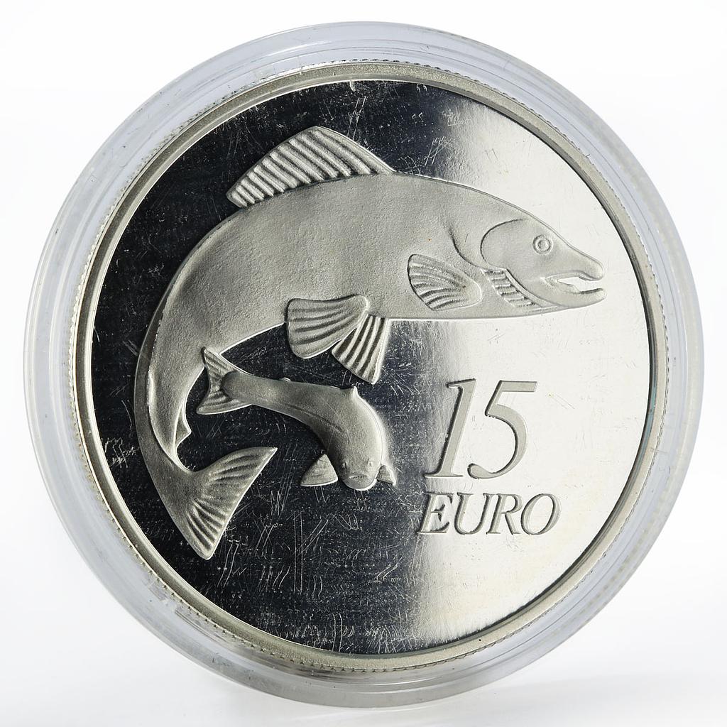 Ireland 15 euro Salmon Barnyard Series silver proof coin 2011