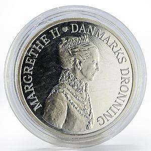 Denmark 500 kroner 40th Anniversary Queen Margrethe II silver proof coin 2012