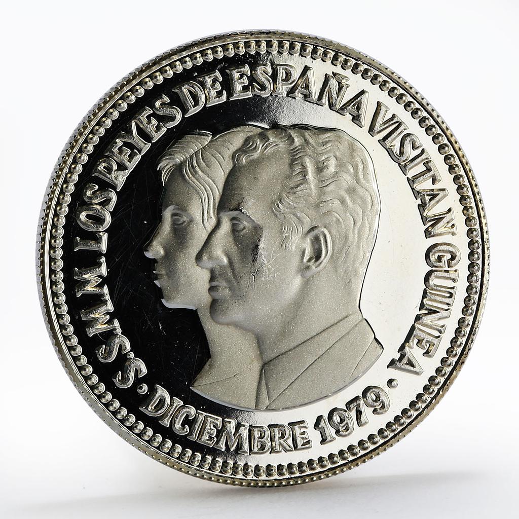 Equatorial Guinea 1000 bipkwele Juan Carlos and Sofia silver coin 1979