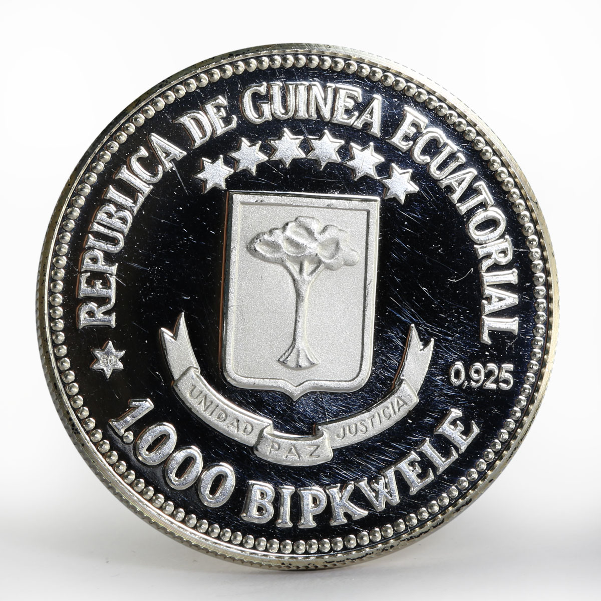 Equatorial Guinea 1000 bipkwele Juan Carlos and Sofia silver coin 1979