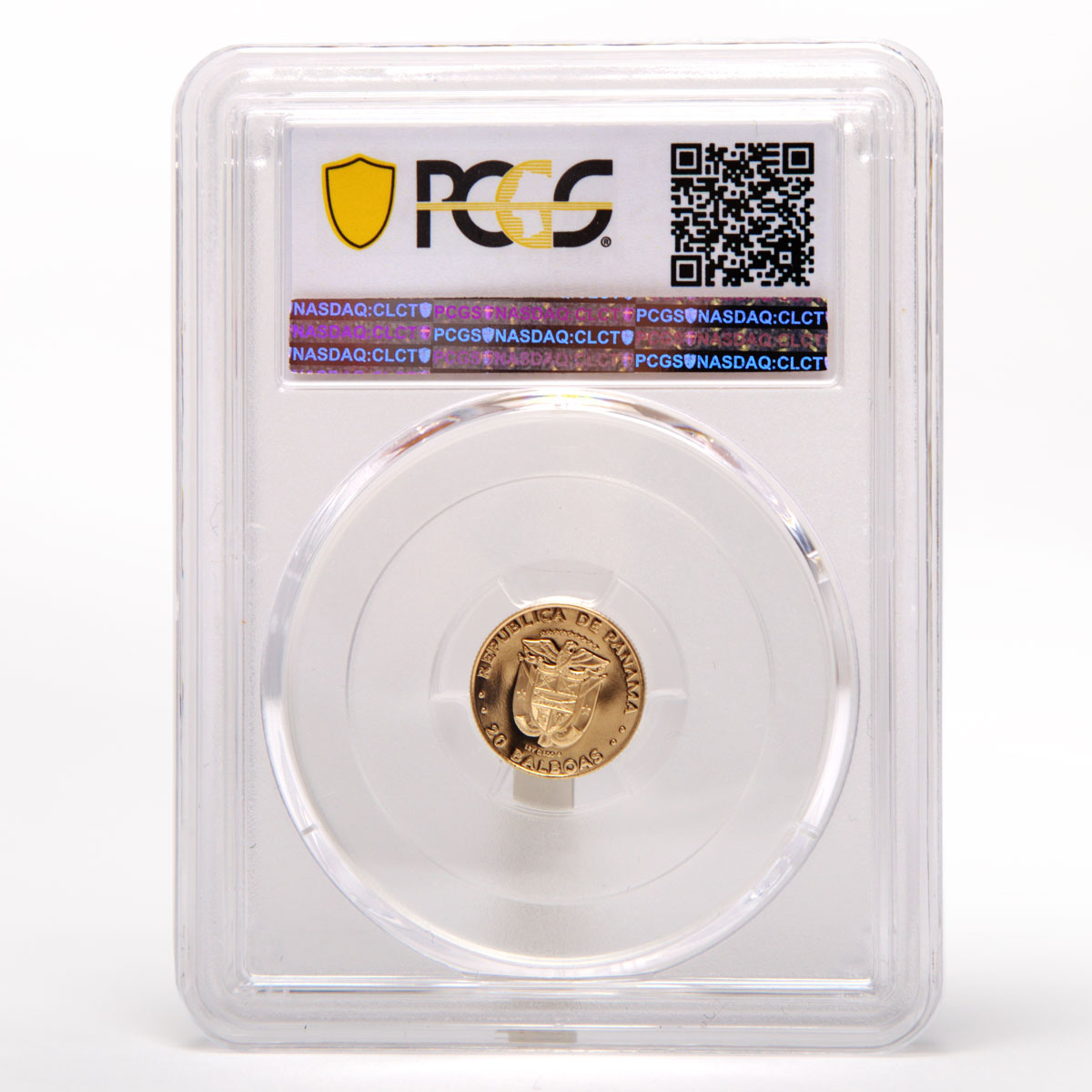 Panama 20 balboas Hummingbird PCGS PR69 gold coin 1982