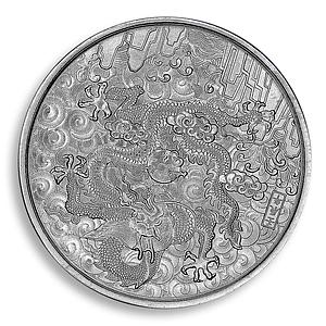 Chinese Dragon Year, Silver Plated Coin, Long Dance, Lucky Coin, Token, Medal