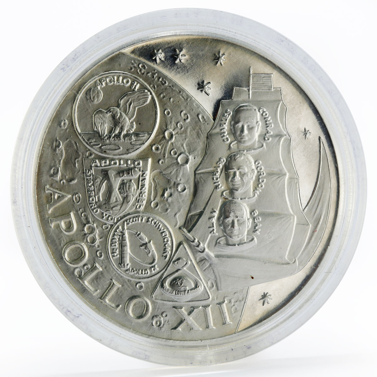 Fujairah 10 riyals Apollo XII Moon Landing Program proof silver coin 1970