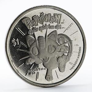 Niue 1 dollar Pokemon Meowth copper-nickel coin 2001