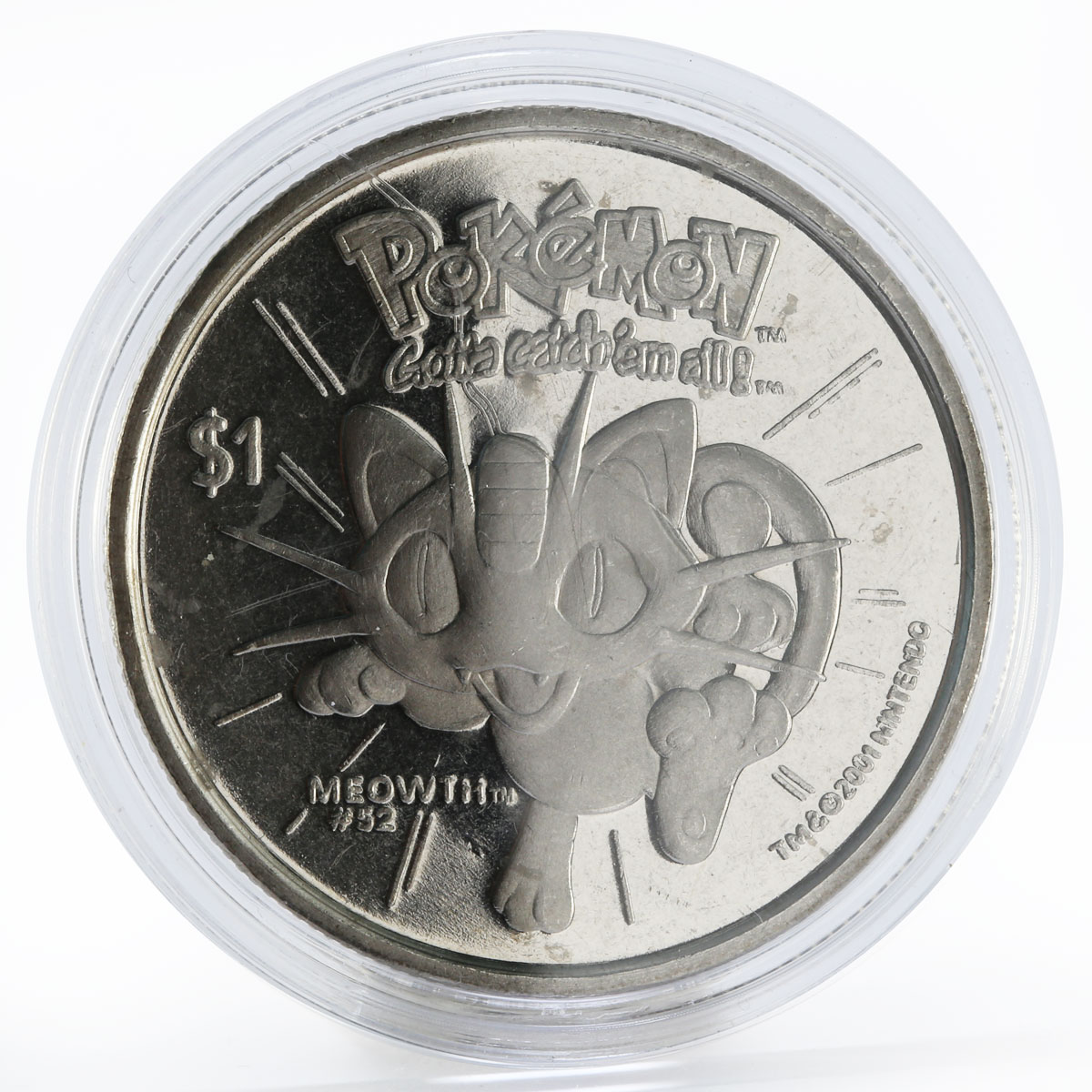 Niue 1 dollar Pokemon Meowth copper-nickel coin 2001