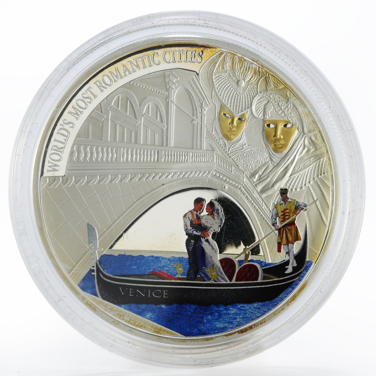 Cook Islands 1 dollar Venice Romantic Cities colored silver proof coin 2013