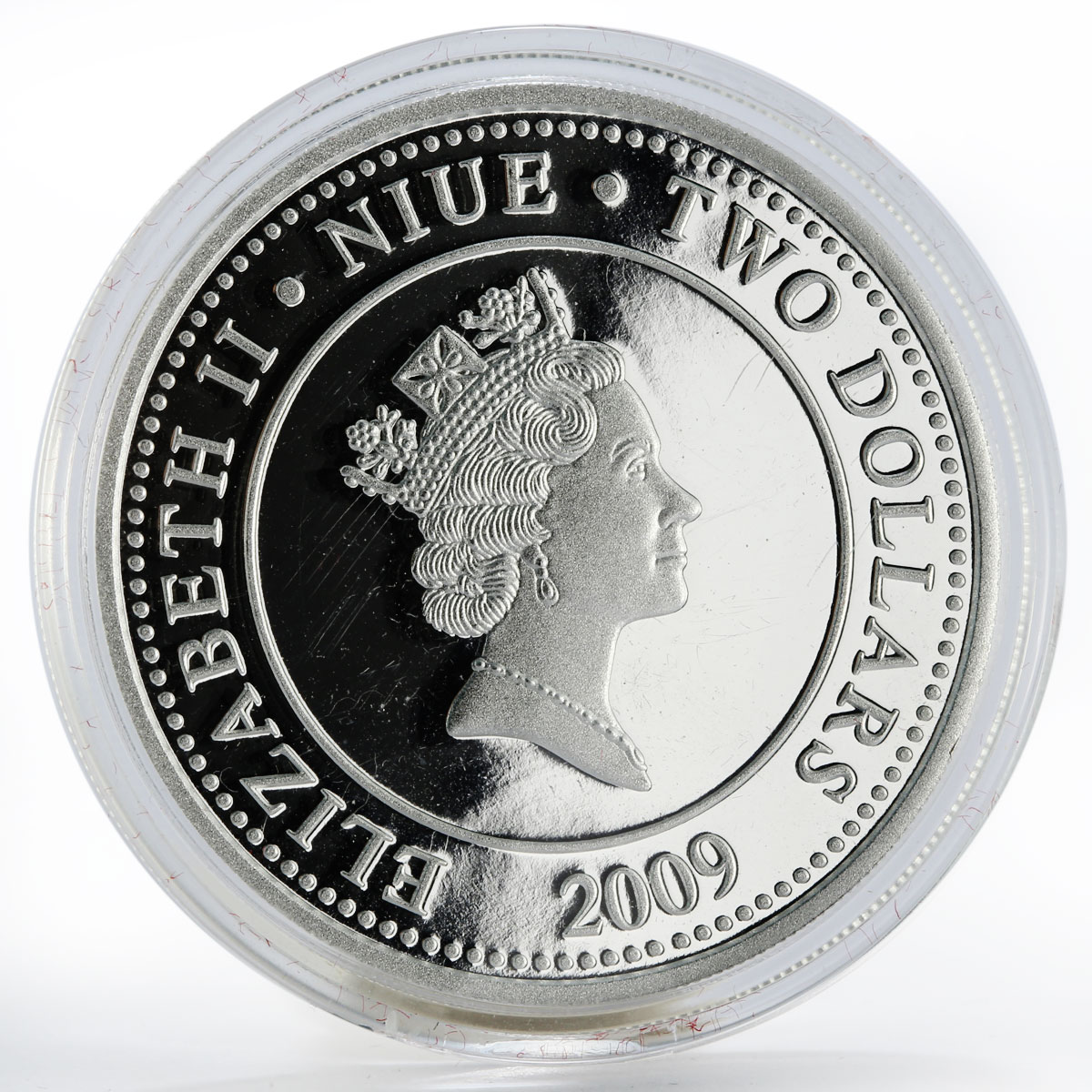 Niue 2 dollars Year of the Ox gilded proof silver coin 2009