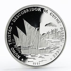 Guinea-Bissau 10000 pesos 545th Anniversary Nuno Tristau silver proof coin 1991