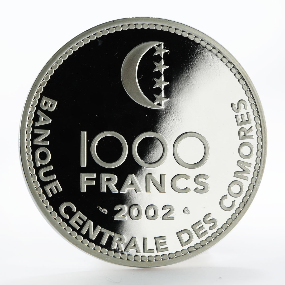 Comoros 1000 francs Mosque of the Sultans silver proof coin 2002