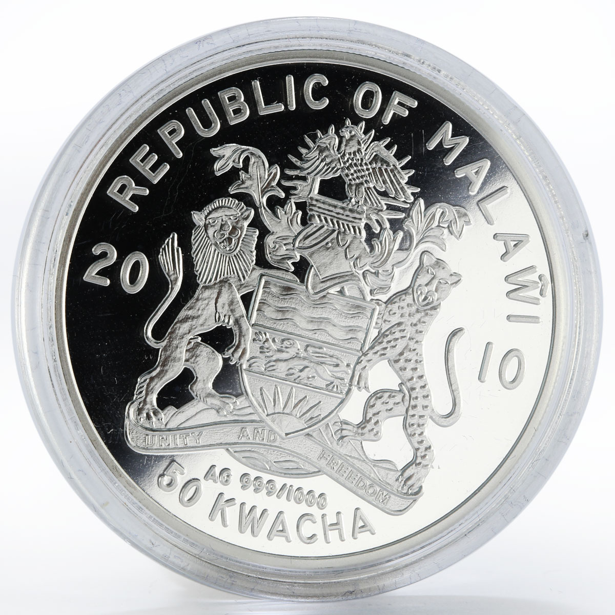 Malawi 50 kwacha Vladimir Vysotsky famous musician silver proof coin 2010