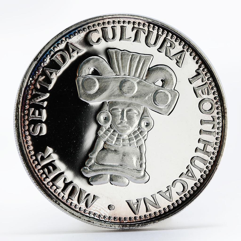 Paraguay 150 guaranies Mujer Sentada Cultura Teotihuacana silver proof coin 1973