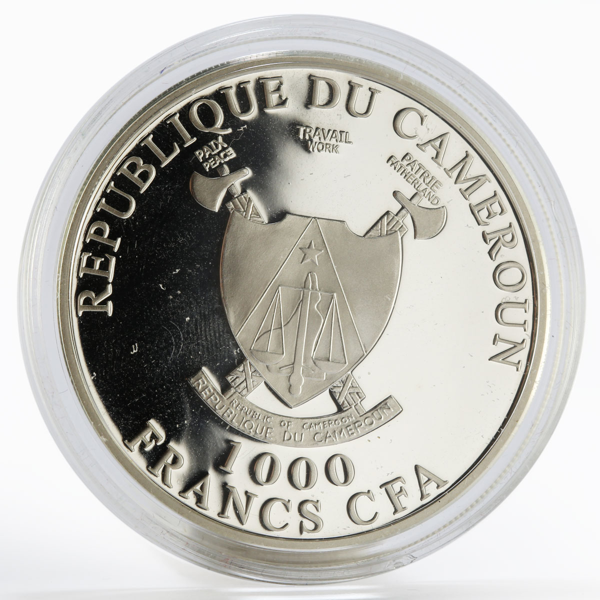 Cameroun 1000 francs Charaxes Fournierae colored silver proof coin 2011